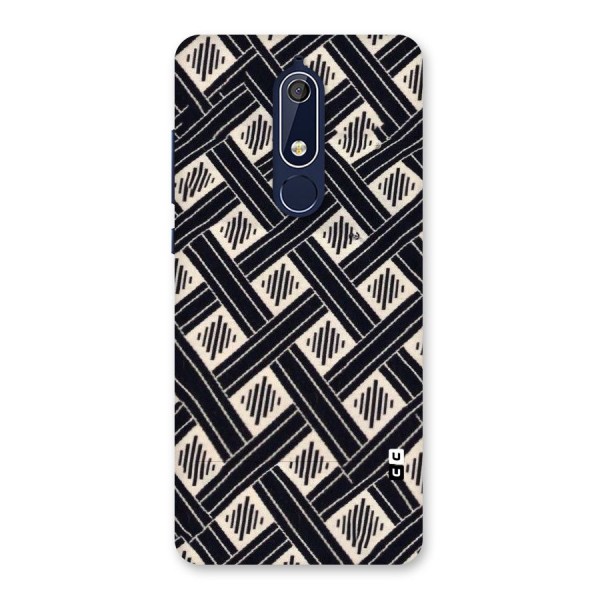 Black Beige Criscros Back Case for Nokia 5.1