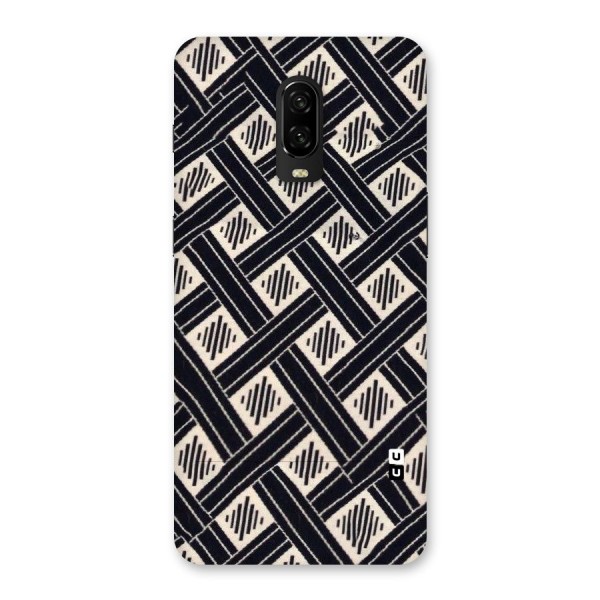 Black Beige Criscros Back Case for OnePlus 6T