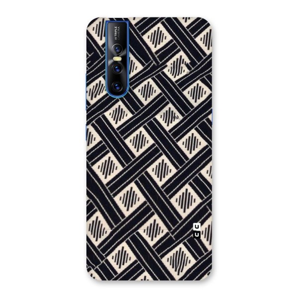 Black Beige Criscros Back Case for Vivo V15 Pro