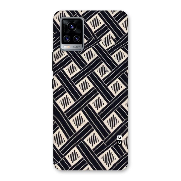 Black Beige Criscros Back Case for Vivo V20 Pro