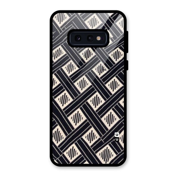 Black Beige Criscros Glass Back Case for Galaxy S10e