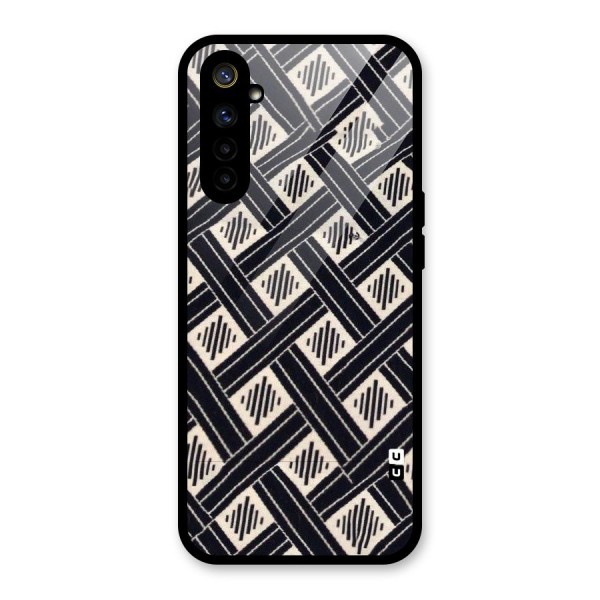 Black Beige Criscros Glass Back Case for Realme 6