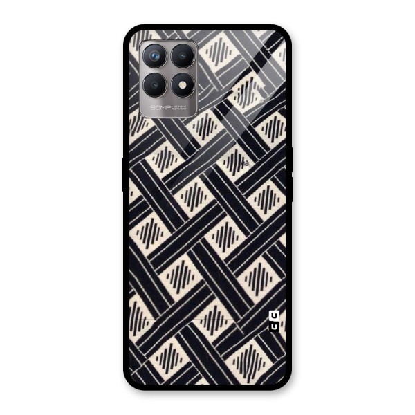 Black Beige Criscros Glass Back Case for Realme 8i