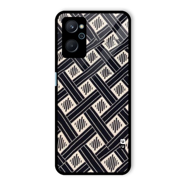 Black Beige Criscros Glass Back Case for Realme 9i