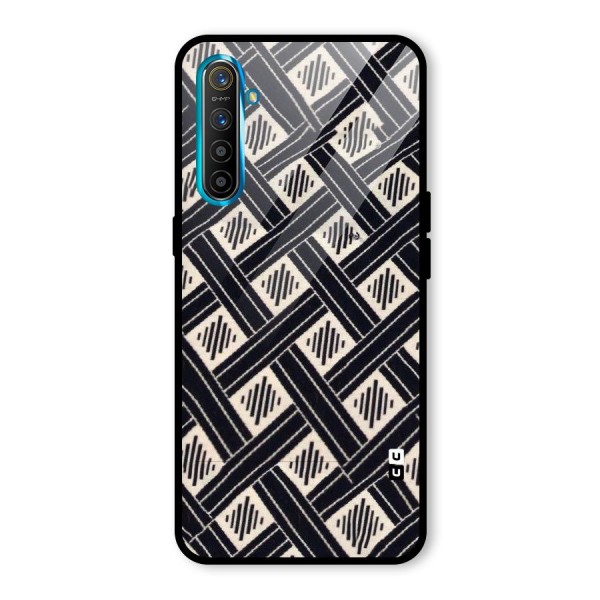 Black Beige Criscros Glass Back Case for Realme XT