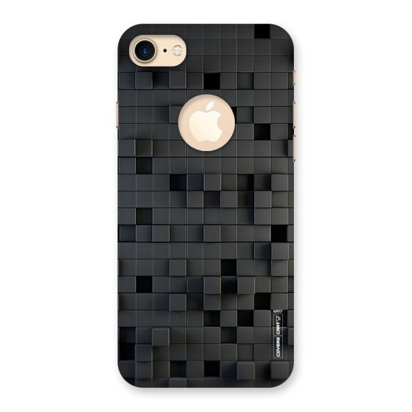 Black Bricks Back Case for iPhone 8 Logo Cut