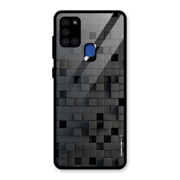 Black Bricks Glass Back Case for Galaxy A21s