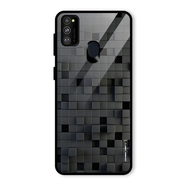 Black Bricks Glass Back Case for Galaxy M21