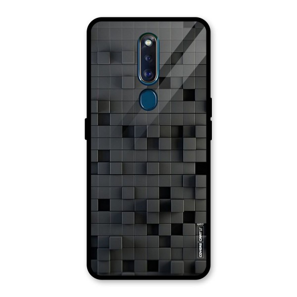 Black Bricks Glass Back Case for Oppo F11 Pro