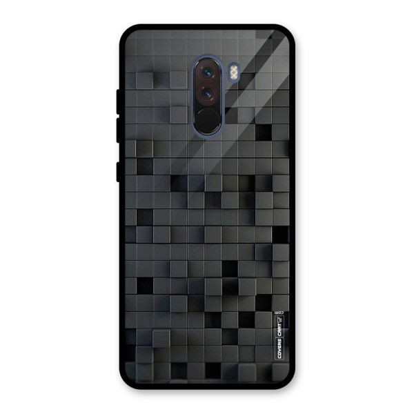 Black Bricks Glass Back Case for Poco F1