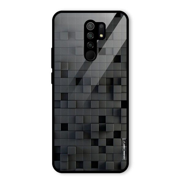 Black Bricks Glass Back Case for Redmi 9 Prime