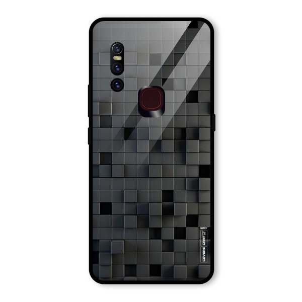 Black Bricks Glass Back Case for Vivo V15