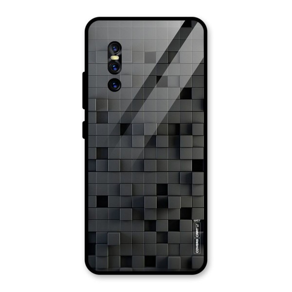 Black Bricks Glass Back Case for Vivo V15 Pro