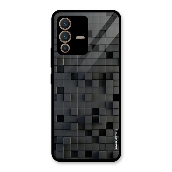 Black Bricks Glass Back Case for Vivo V23 5G