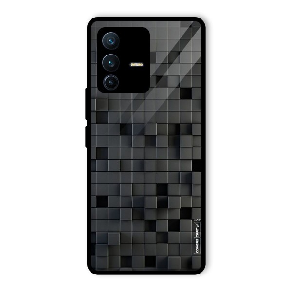 Black Bricks Glass Back Case for Vivo V23 Pro