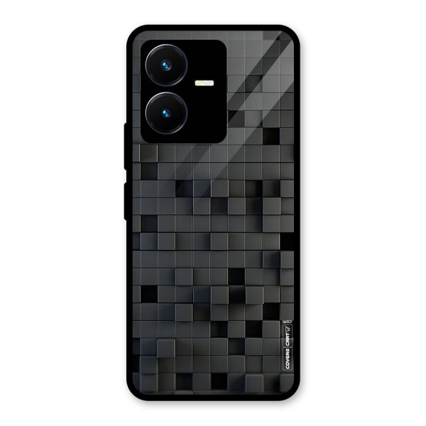 Black Bricks Glass Back Case for Vivo Y22