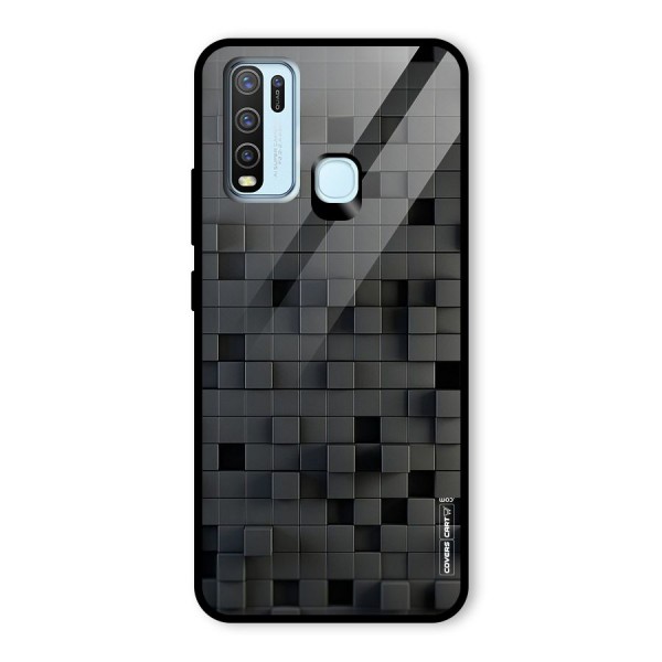 Black Bricks Glass Back Case for Vivo Y30