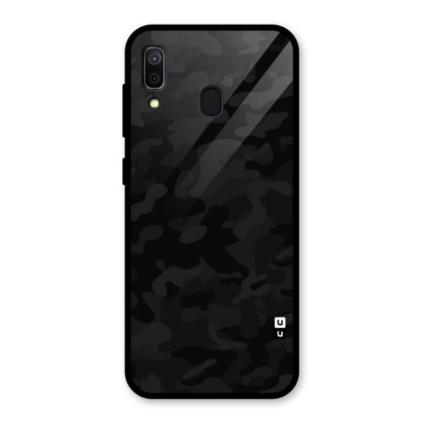 Black Camouflage Glass Back Case for Galaxy A30