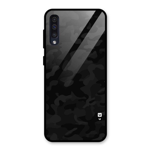 Black Camouflage Glass Back Case for Galaxy A30s