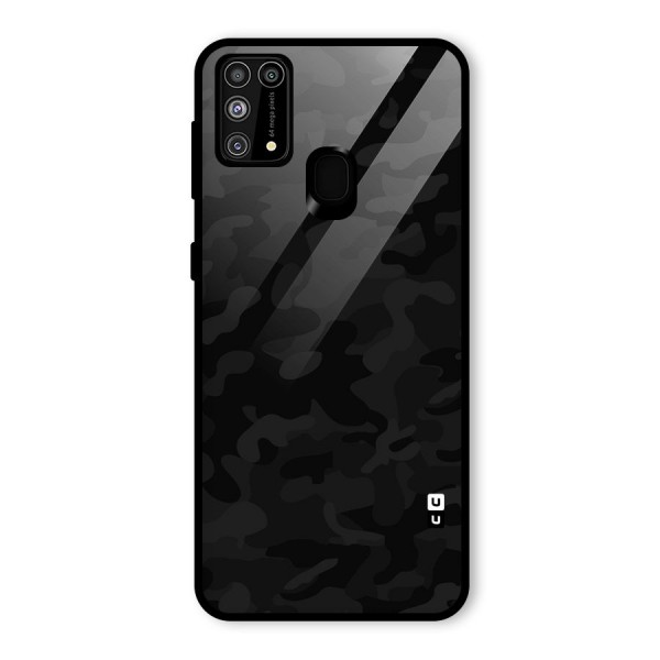 Black Camouflage Glass Back Case for Galaxy F41