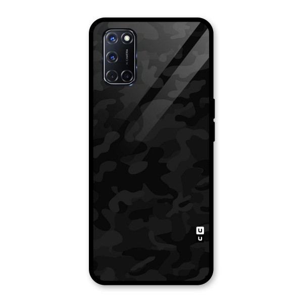 Black Camouflage Glass Back Case for Oppo A52