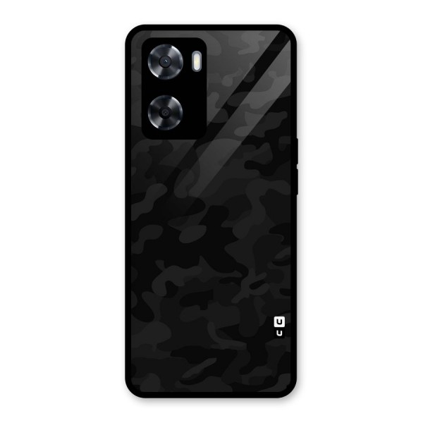 Black Camouflage Glass Back Case for Oppo A57 2022