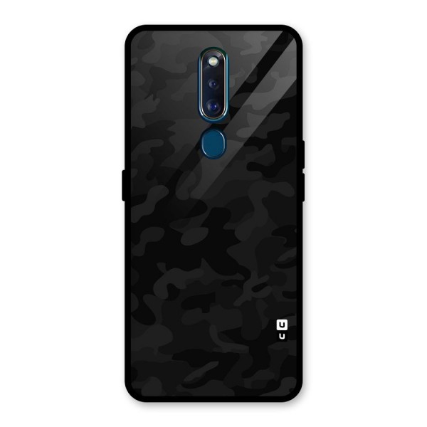 Black Camouflage Glass Back Case for Oppo F11 Pro