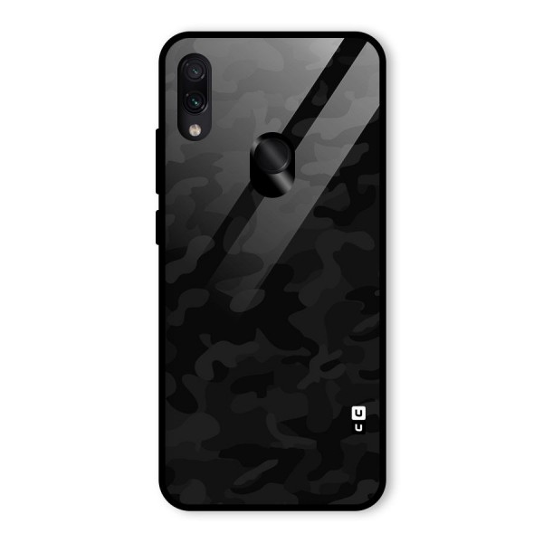 Black Camouflage Glass Back Case for Redmi Note 7