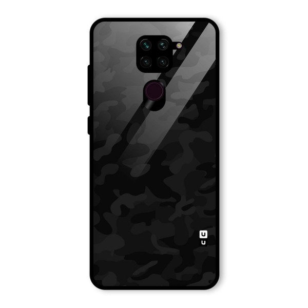 Black Camouflage Glass Back Case for Redmi Note 9