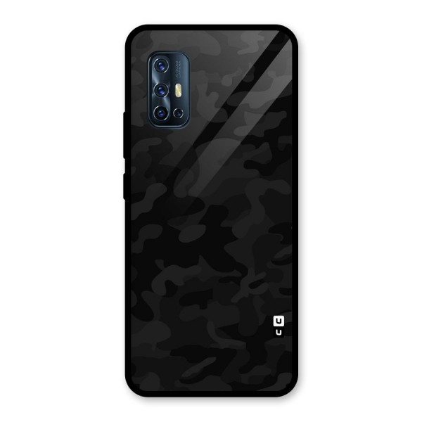 Black Camouflage Glass Back Case for Vivo V17