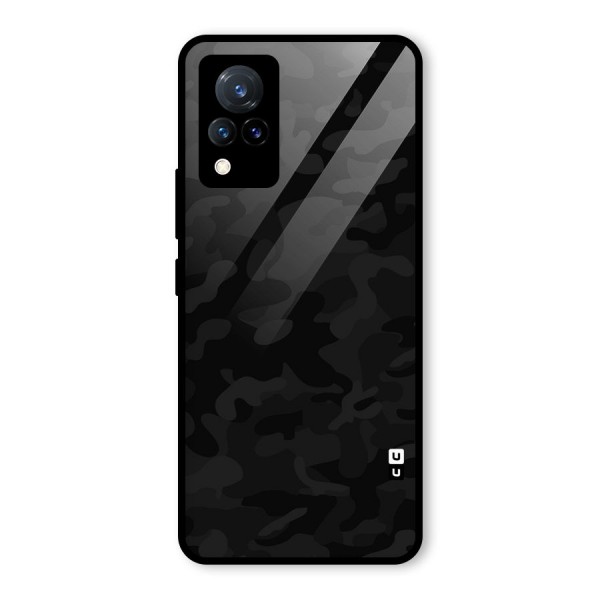 Black Camouflage Glass Back Case for Vivo V21 5G