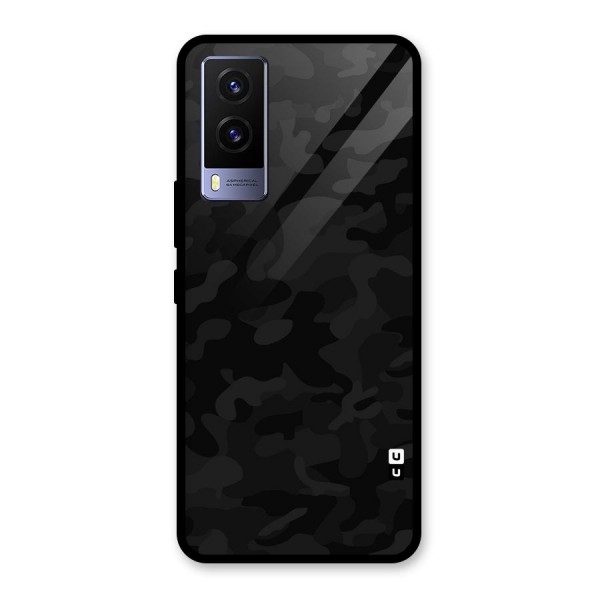 Black Camouflage Glass Back Case for Vivo V21e 5G