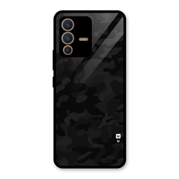 Black Camouflage Glass Back Case for Vivo V23 5G