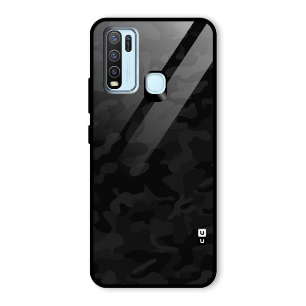 Black Camouflage Glass Back Case for Vivo Y30