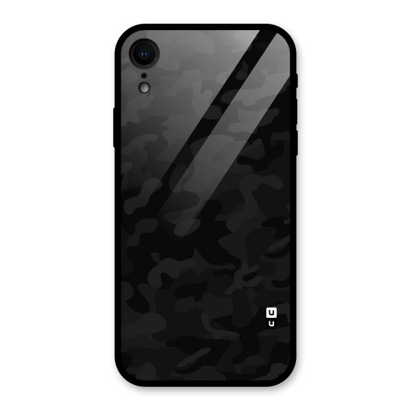 Black Camouflage Glass Back Case for XR