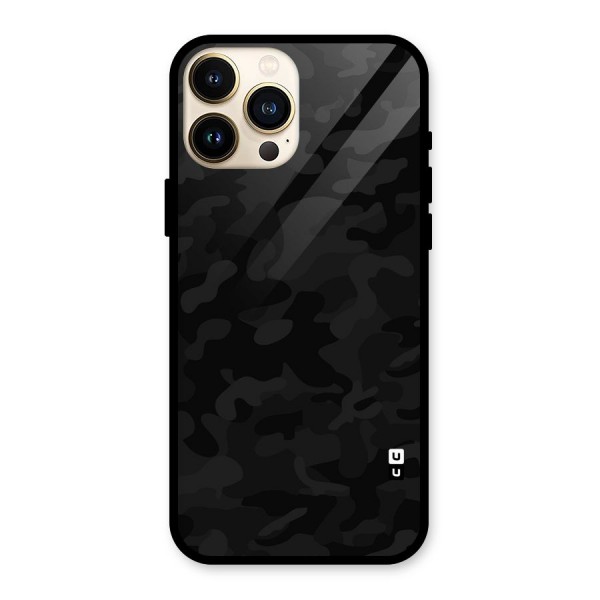 Black Camouflage Glass Back Case for iPhone 13 Pro Max