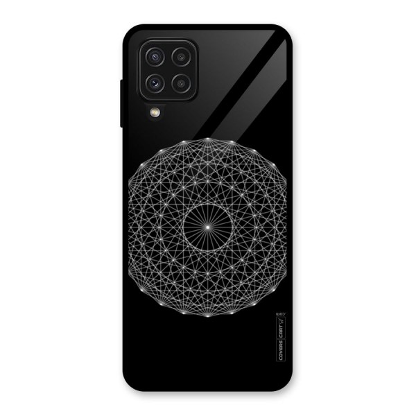 Black Clipart Glass Back Case for Galaxy A22 4G