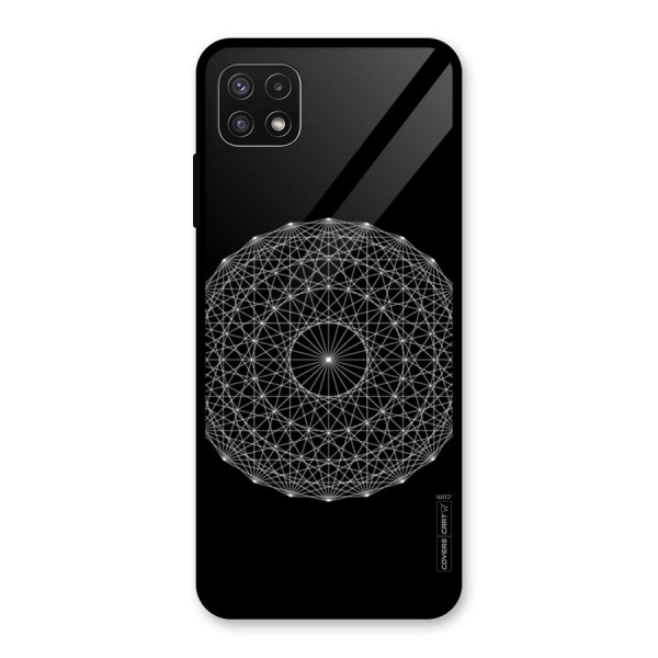 Black Clipart Glass Back Case for Galaxy A22 5G