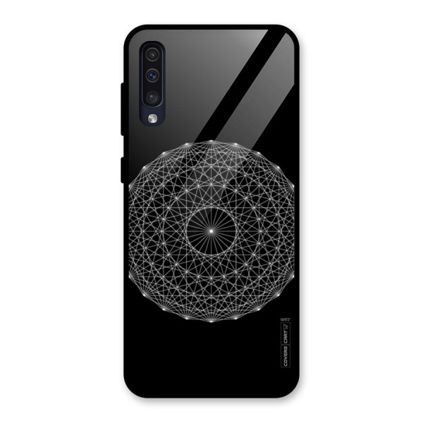 Black Clipart Glass Back Case for Galaxy A50