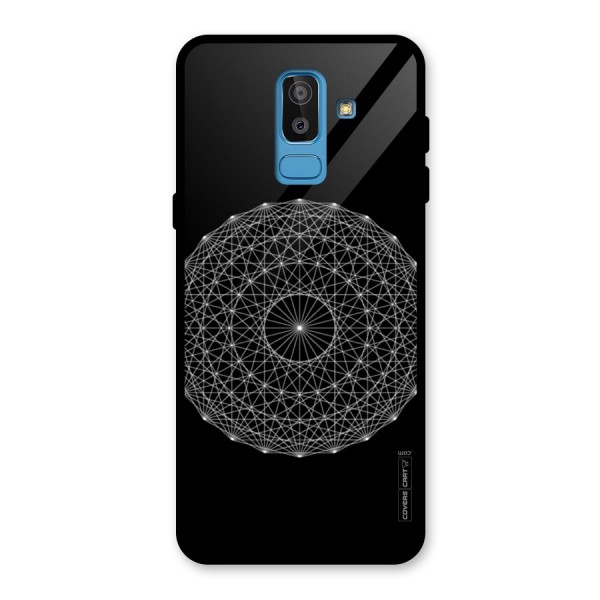 Black Clipart Glass Back Case for Galaxy J8