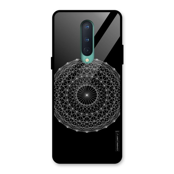 Black Clipart Glass Back Case for OnePlus 8