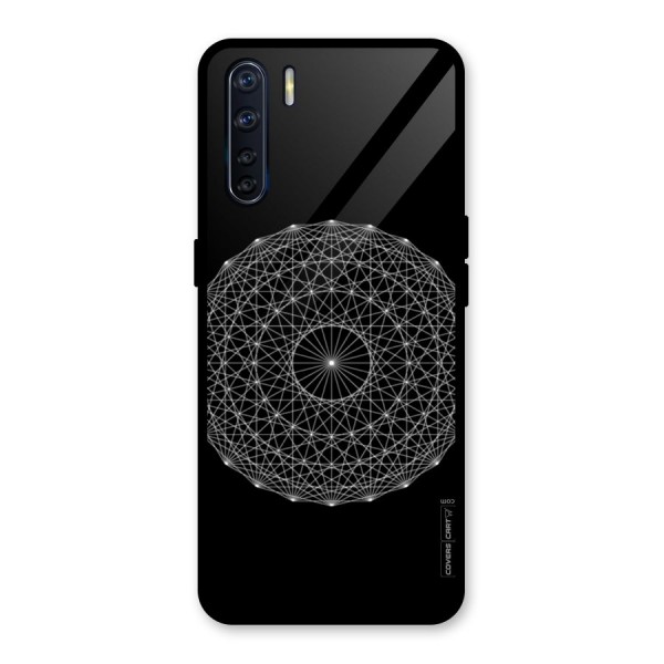 Black Clipart Glass Back Case for Oppo F15