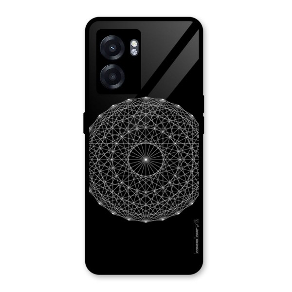 Black Clipart Glass Back Case for Oppo K10 (5G)