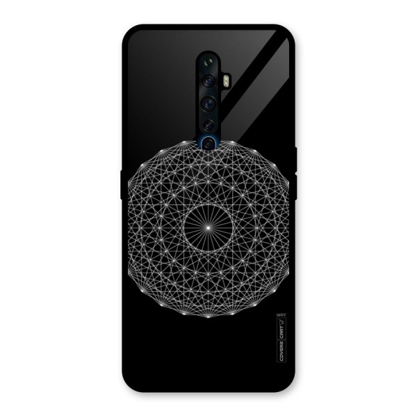 Black Clipart Glass Back Case for Oppo Reno2 Z