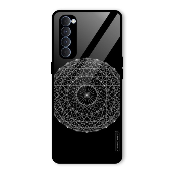 Black Clipart Glass Back Case for Oppo Reno4 Pro