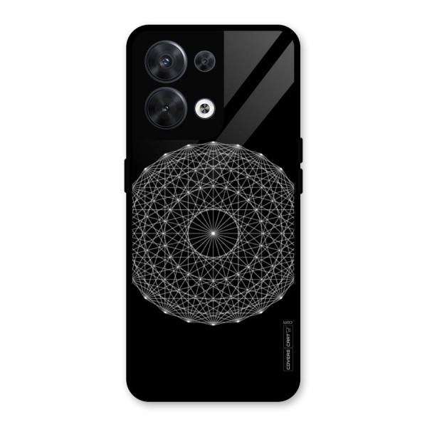 Black Clipart Glass Back Case for Oppo Reno8 5G