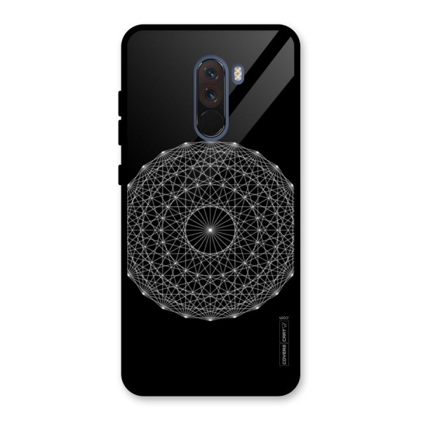 Black Clipart Glass Back Case for Poco F1