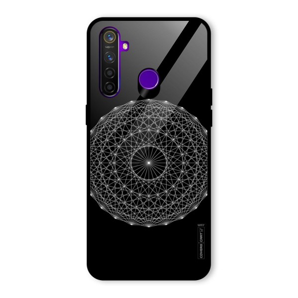 Black Clipart Glass Back Case for Realme 5 Pro