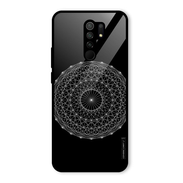 Black Clipart Glass Back Case for Redmi 9 Prime