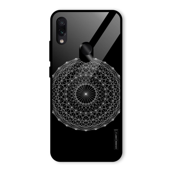 Black Clipart Glass Back Case for Redmi Note 7